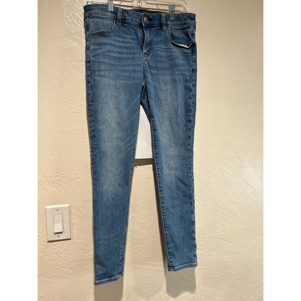 American Eagle Next Level Stretch Jegging Medium Wash Skinny Jeans Womens 10 Reg